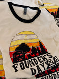 Founder's Day Unisex Cotton Ringer T-Shirt - Vintage Sunset Design