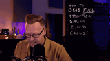 Brian writes HYPNOTIC on a live telestrator during a Zoom call